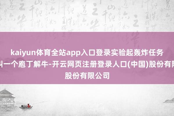 kaiyun体育全站app入口登录实验起轰炸任务来那叫一个庖丁解牛-开云网页注册登录人口(中国)股份有限公司